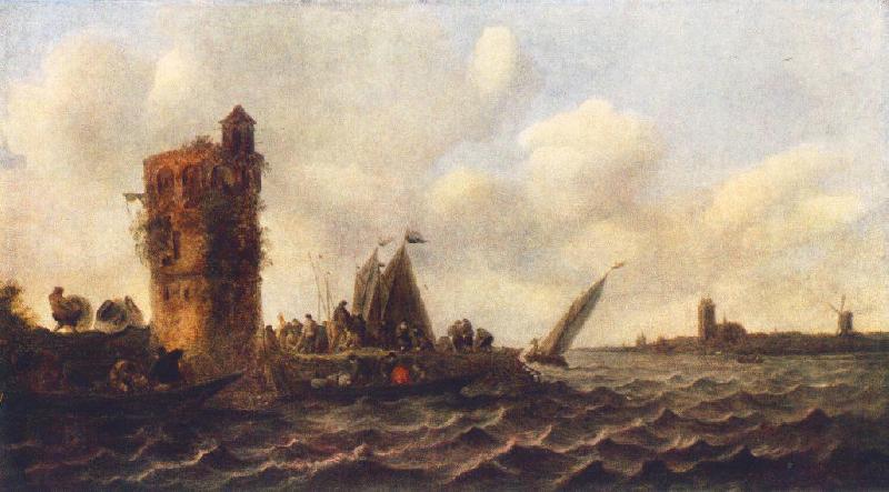 Jan van Goyen A View on the Maas near Dordrecht oil painting image